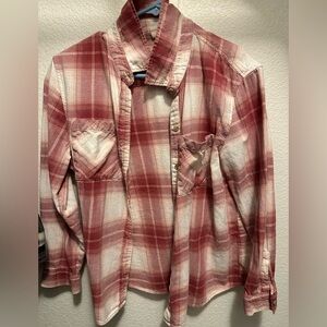 a.n.a Red Plaid Button Down Shirt and Eddie Bauer button down shirt